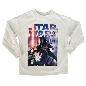 Star Wars Kids White Graphic Long Sleeve Shirt - Size 3/4T